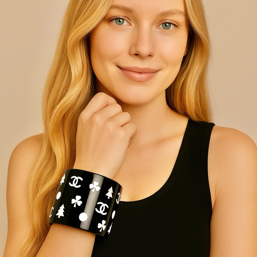 Chanel Onyx and Opal Cuff